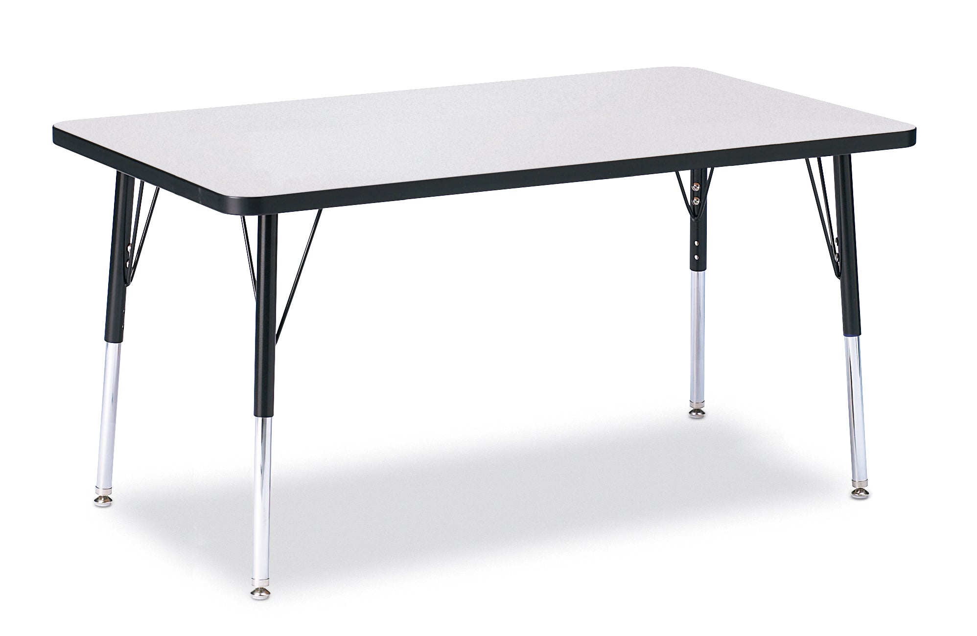 Berries® Rectangle Activity Table - 30" X 48", A-height - Freckled Gray/Black/Black