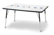 Berries® Rectangle Dry Erase Table - 30" x 48", A-height - Write-n-Wipe/Black/Black