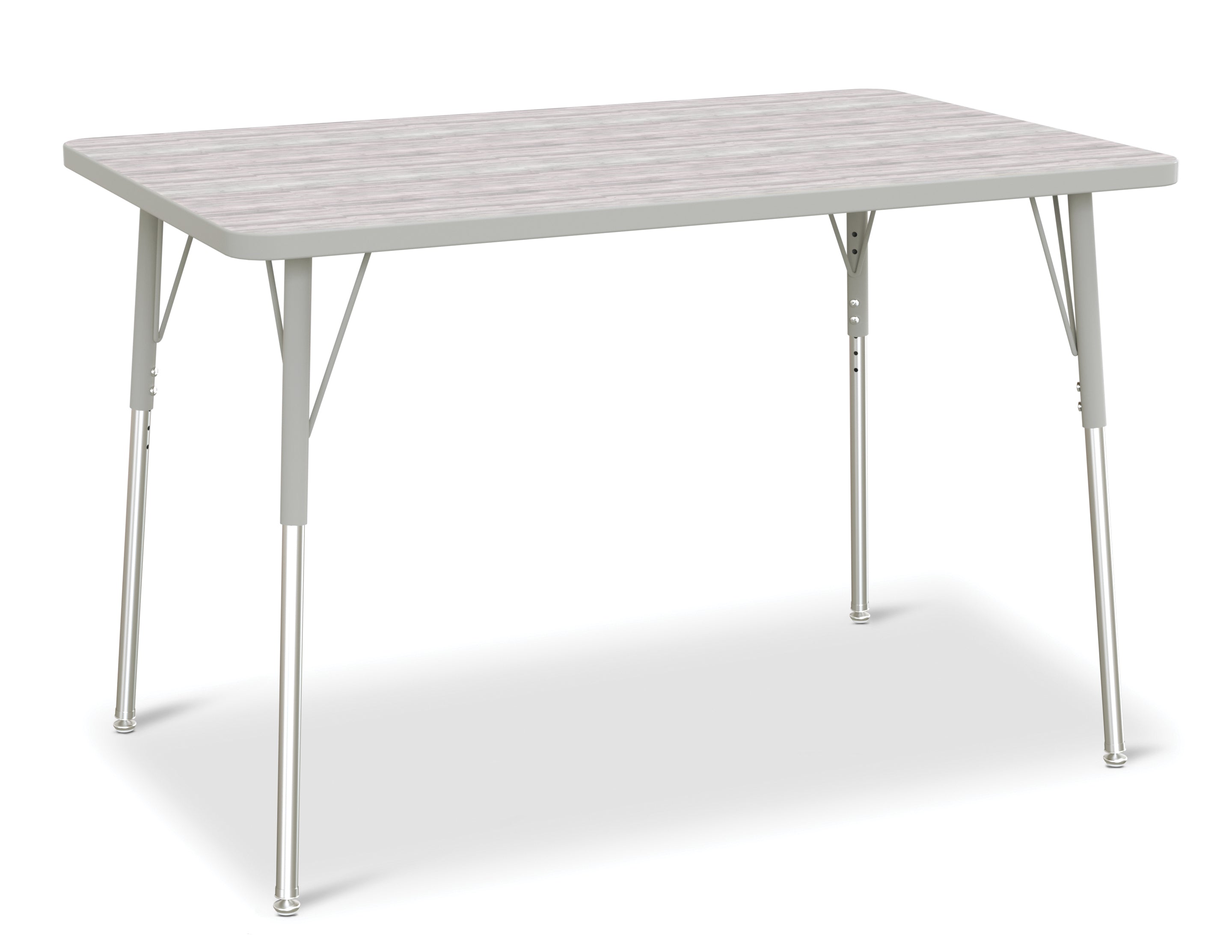 Berries® Rectangle Activity Table - 30" X 48", A-height - Driftwood Gray/Gray/Gray
