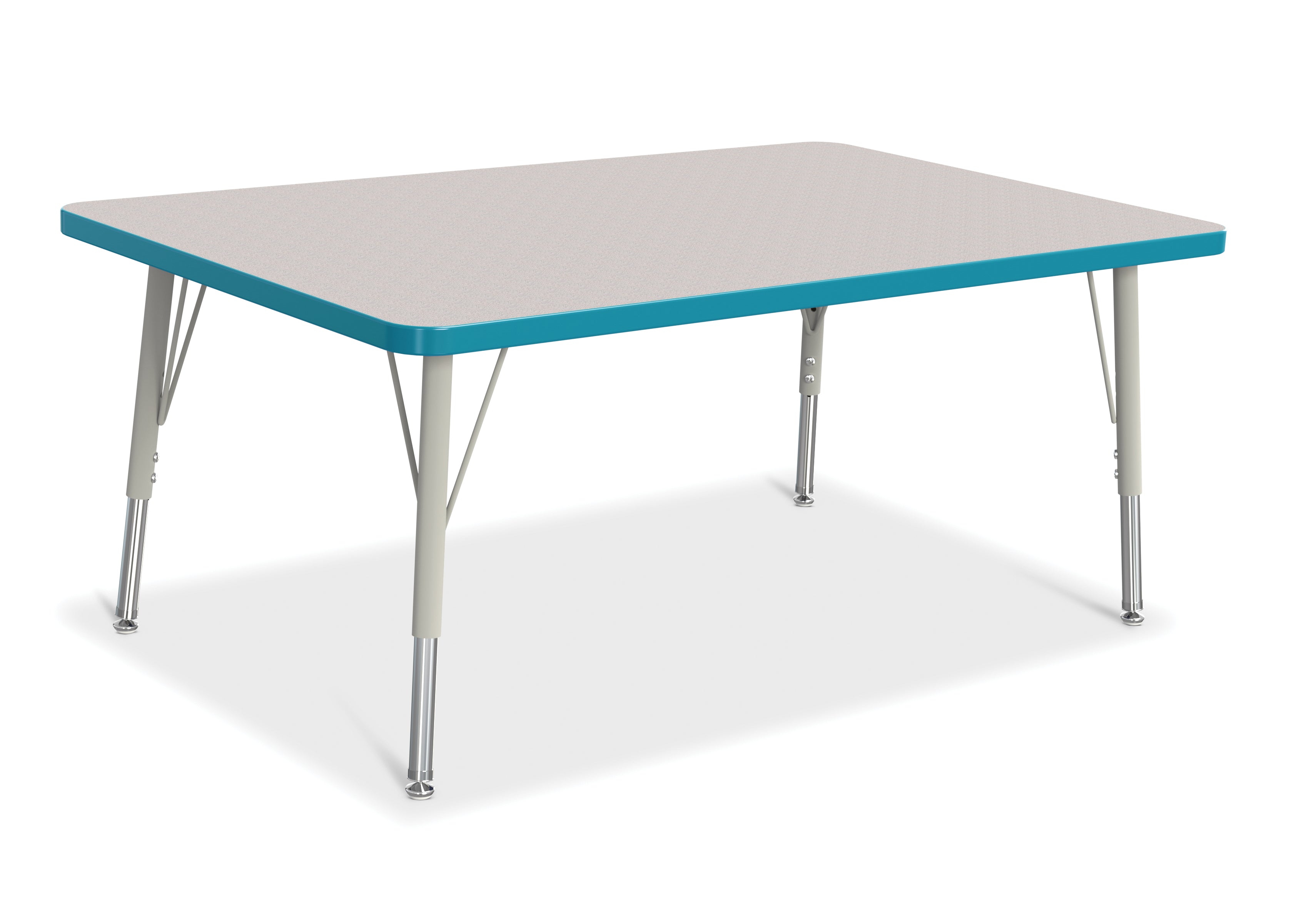 Berries® Rectangle Activity Table - 30" X 48", E-height - Freckled Gray/Teal/Gray