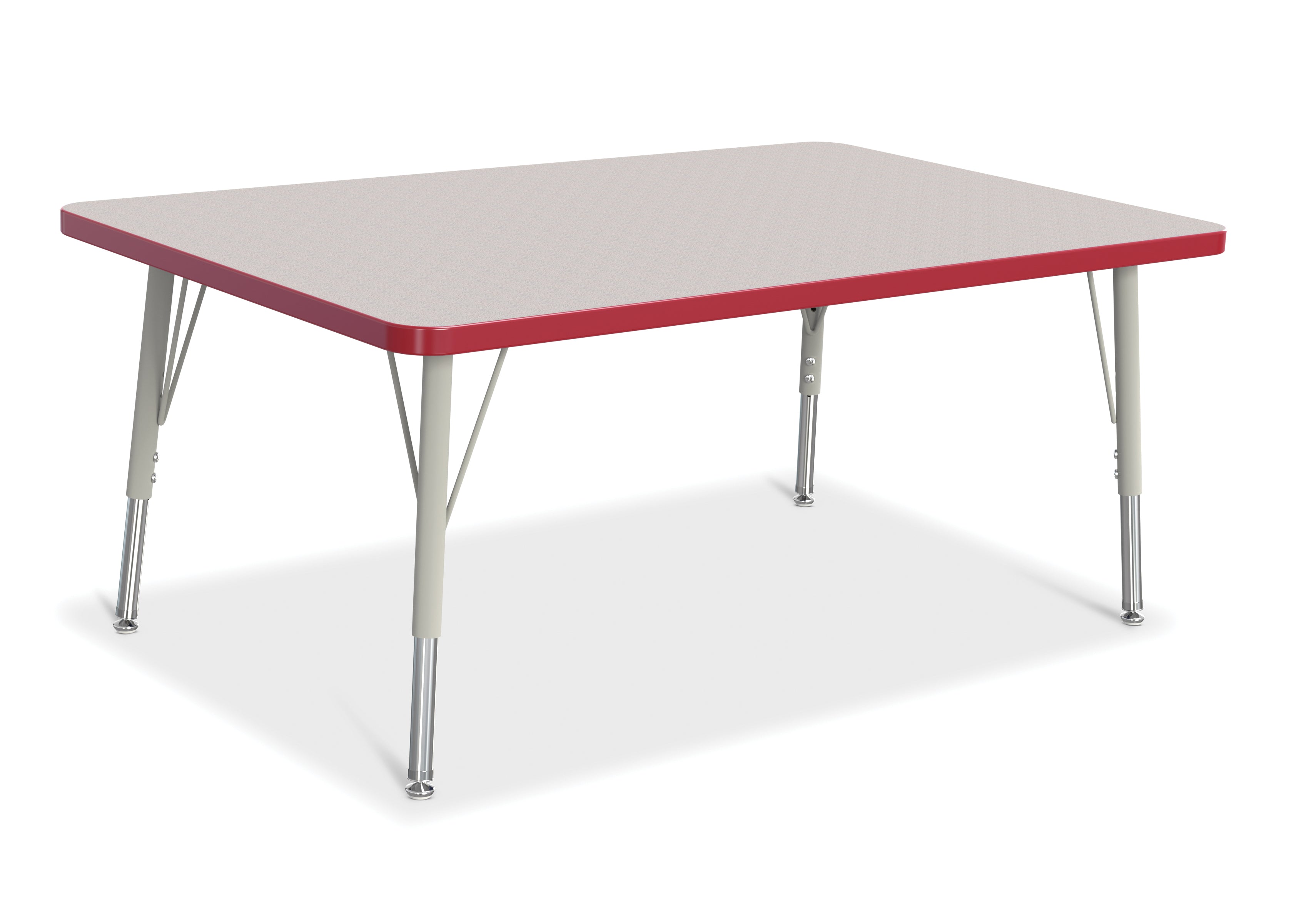 Berries® Rectangle Activity Table - 30" X 48", E-height - Freckled Gray/Red/Gray