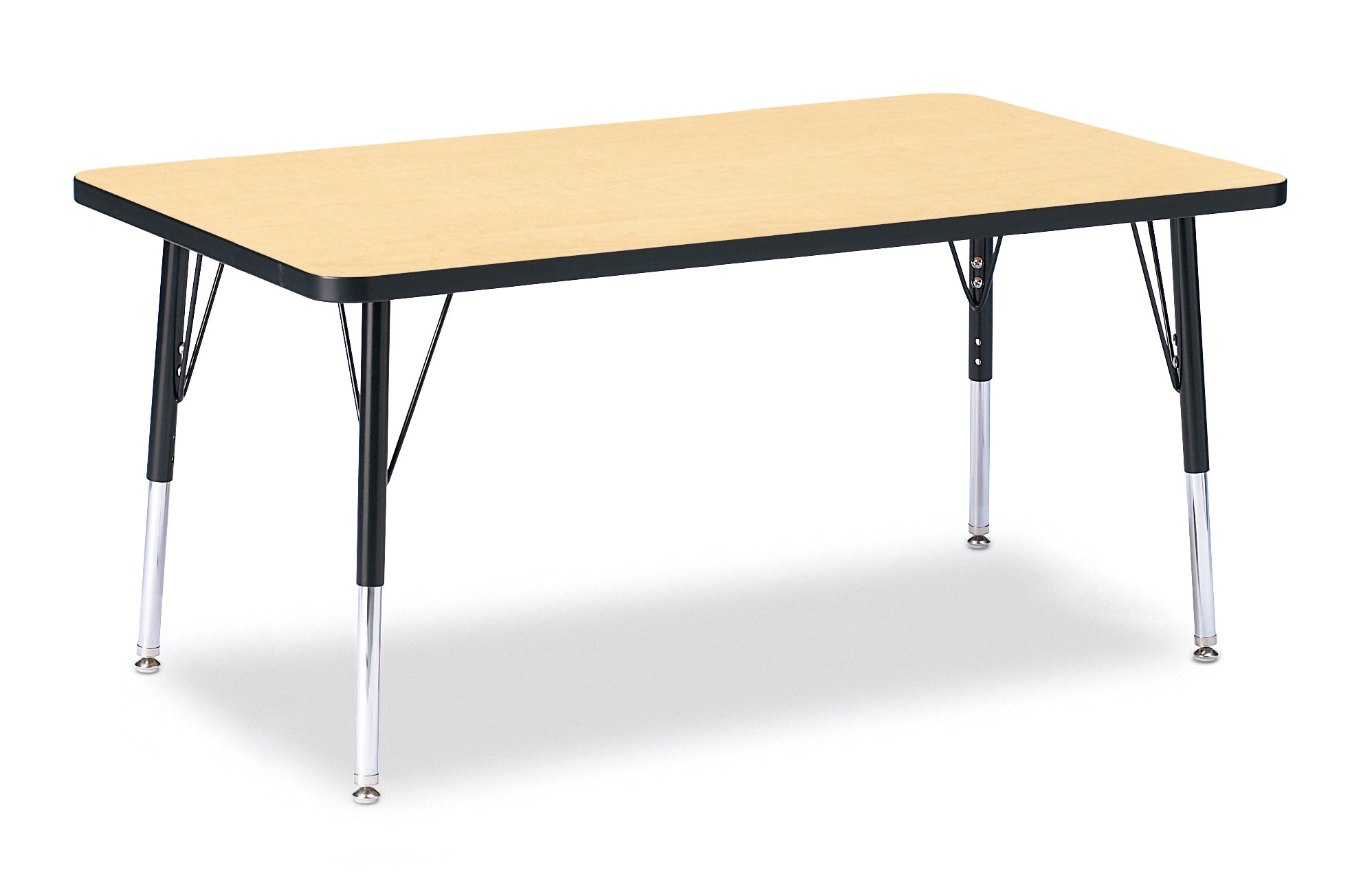 Berries® Rectangle Activity Table - 30" X 48", E-height - Maple/Black/Black