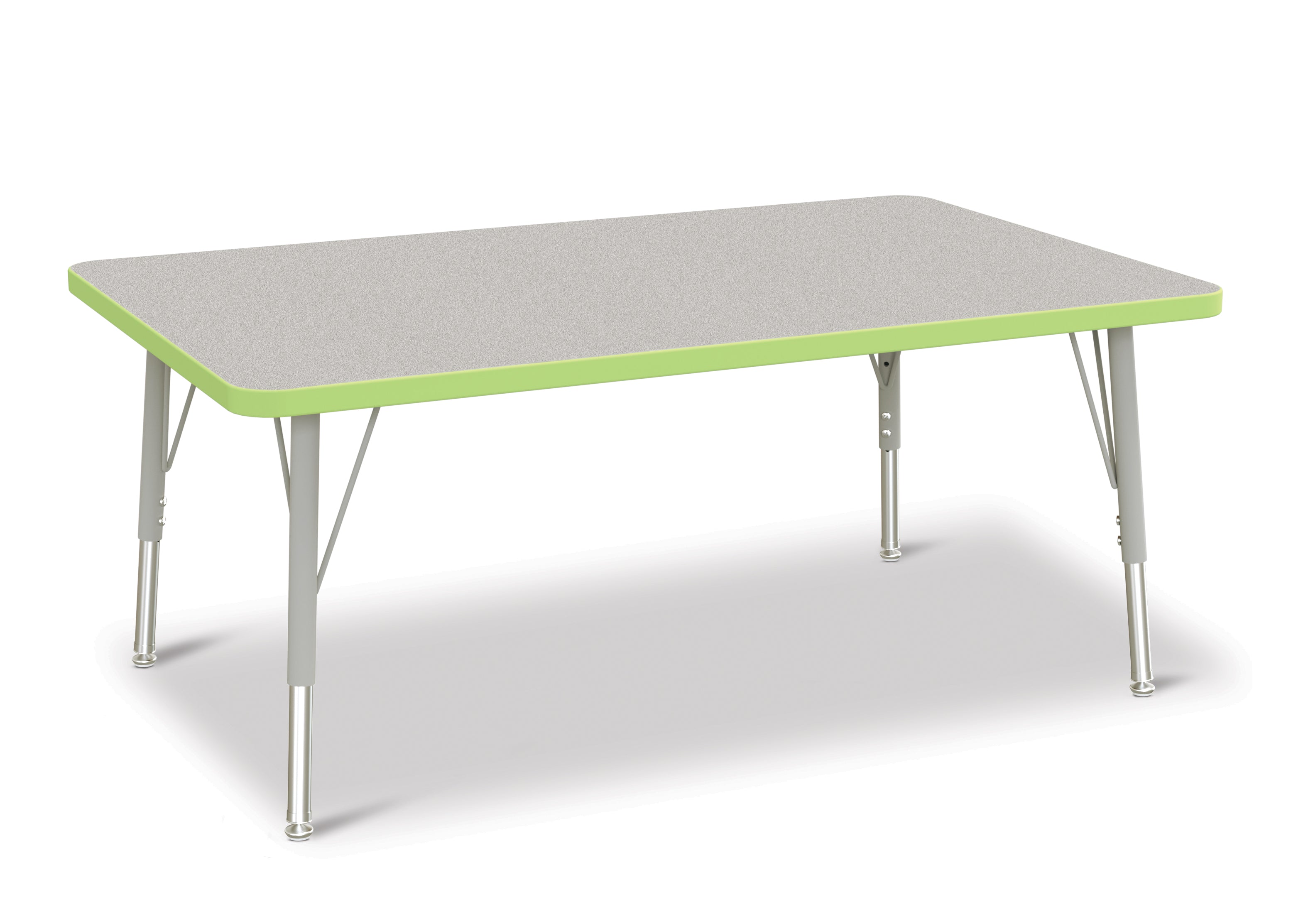 Berries® Rectangle Activity Table - 30" X 48", E-height - Freckled Gray/Key Lime/Gray