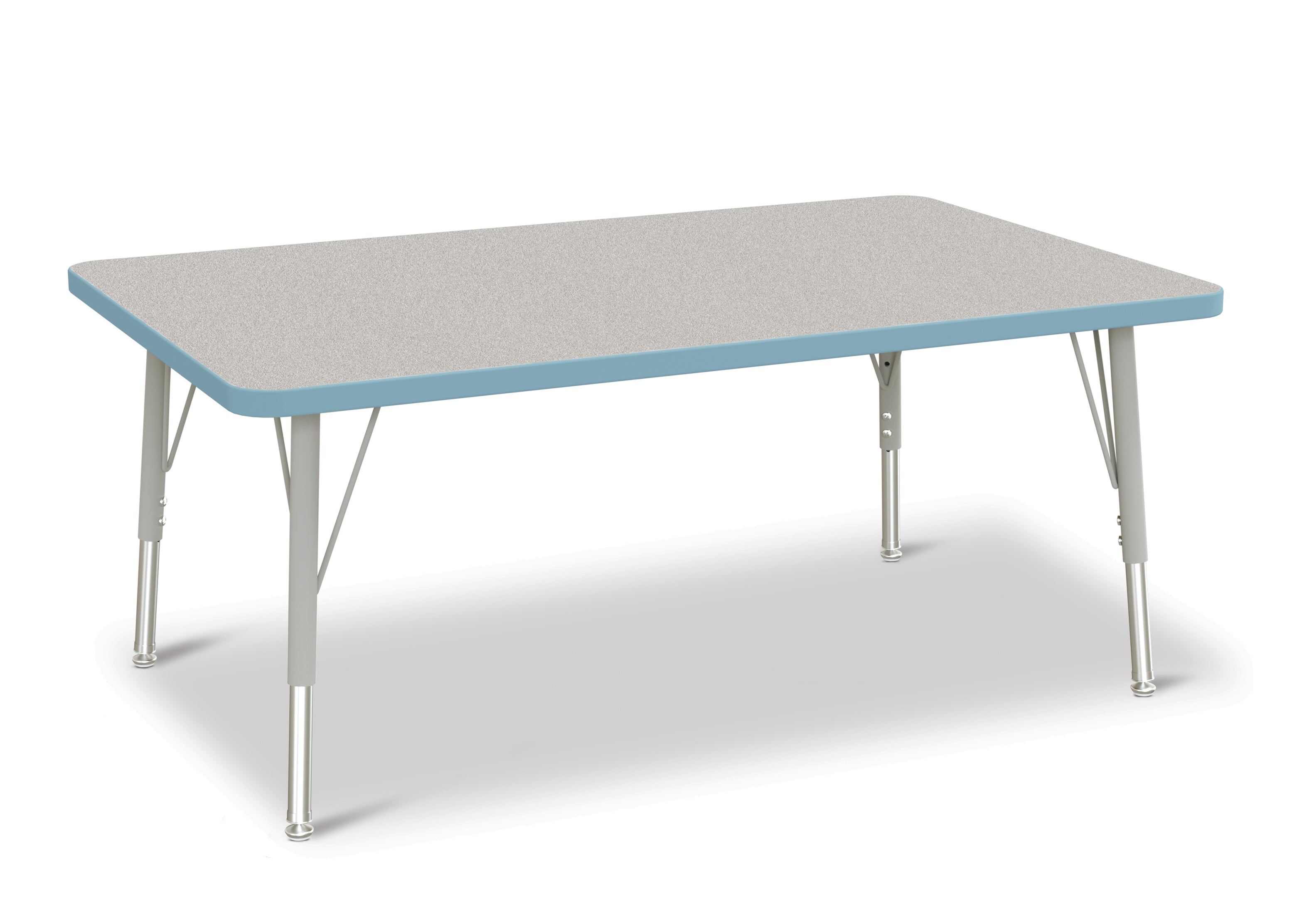 Berries® Rectangle Activity Table - 30" X 48", E-height - Freckled Gray/Coastal Blue/Gray