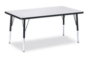 Berries® Rectangle Activity Table - 30" X 48", E-height - Freckled Gray/Black/Black