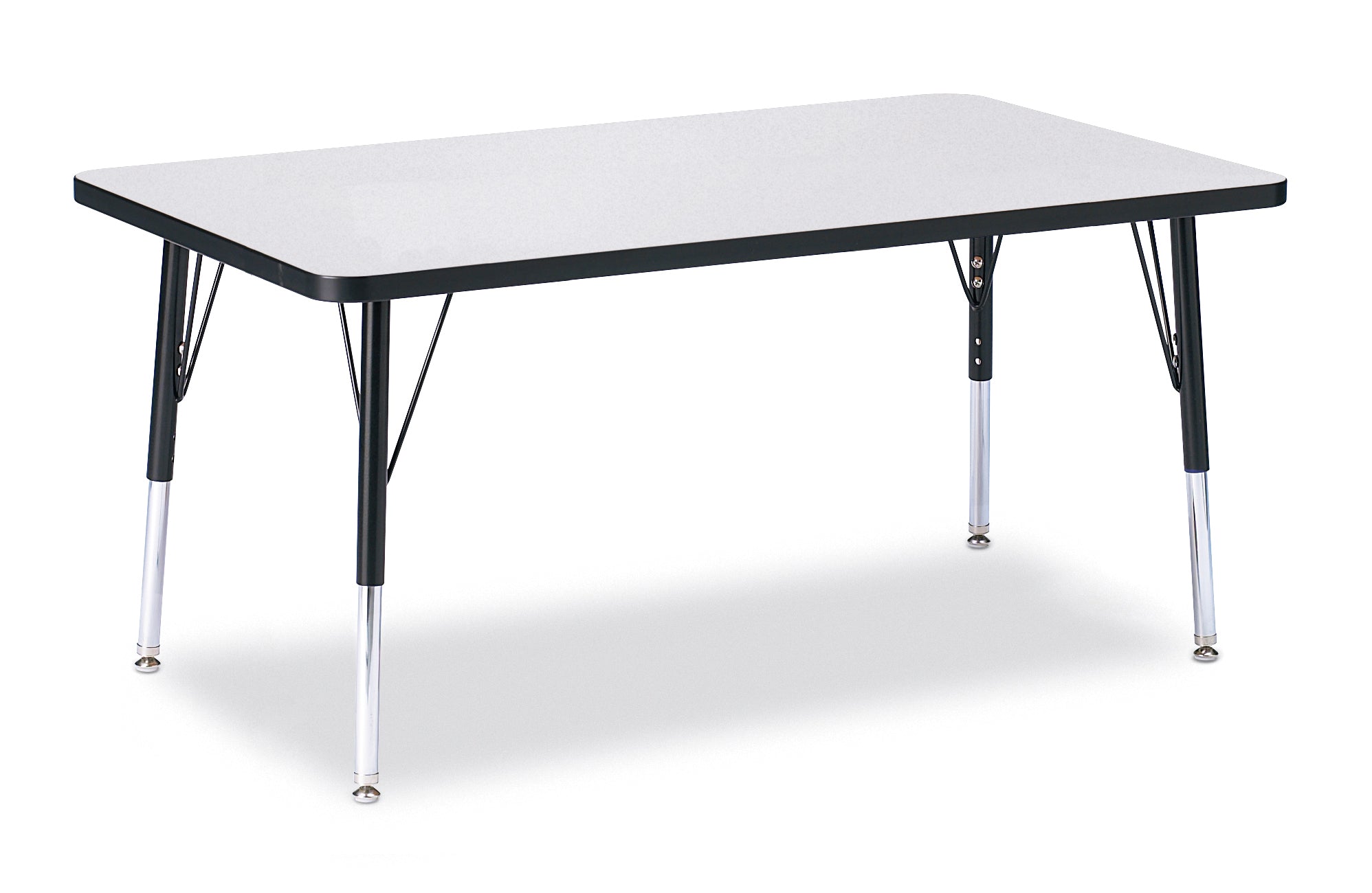 Berries® Rectangle Activity Table - 30" X 48", E-height - Freckled Gray/Black/Black