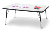 Berries® Rectangle Dry Erase Table - 30" x 48", E-height - Write-n-Wipe/Black/Black