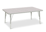 Berries® Rectangle Activity Table - 30" X 48", E-height - Driftwood Gray/Gray/Gray