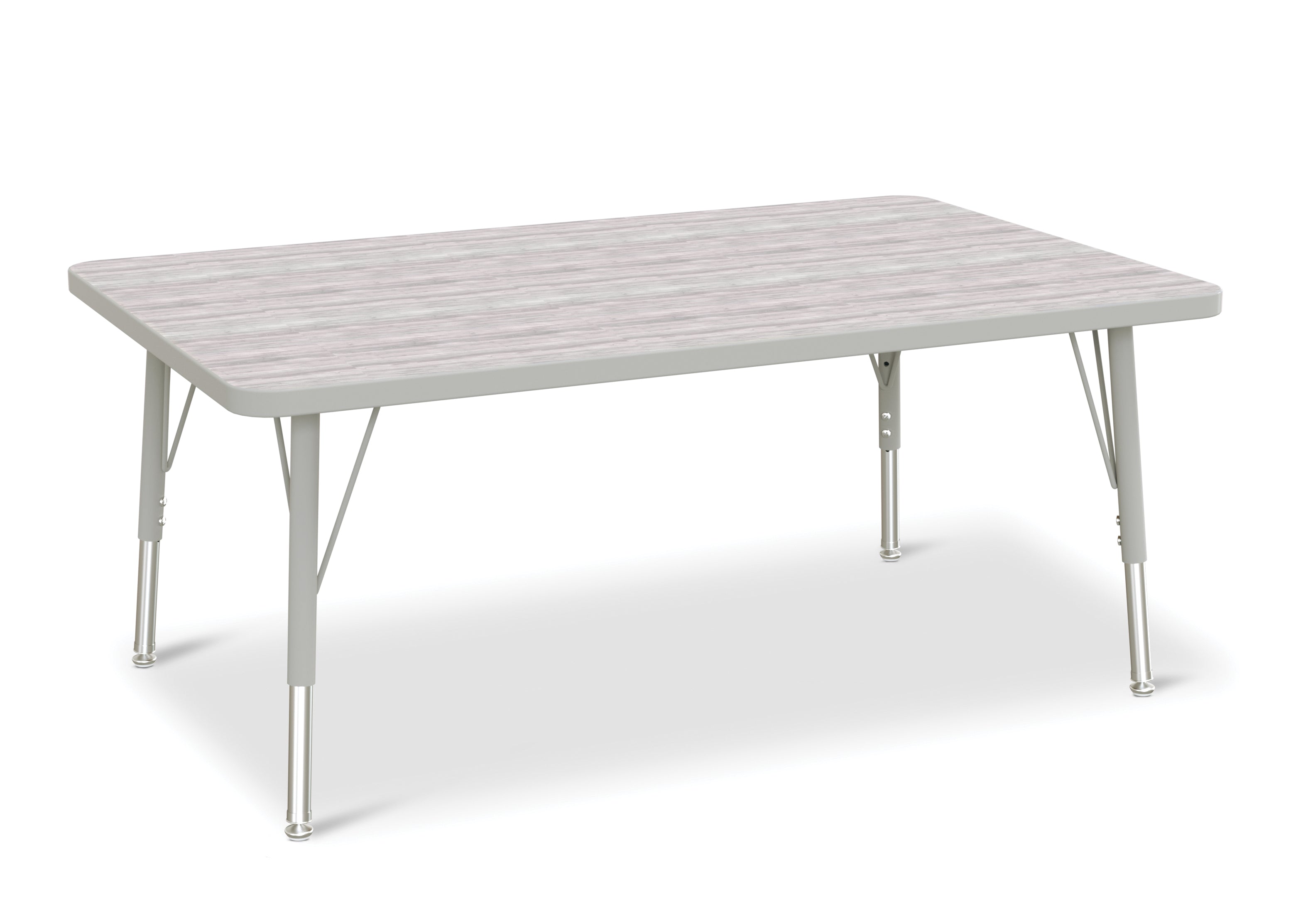 Berries® Rectangle Activity Table - 30" X 48", E-height - Driftwood Gray/Gray/Gray