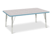 Berries® Rectangle Activity Table - 30" X 48", E-height - Driftwood Gray/Coastal Blue/Gray