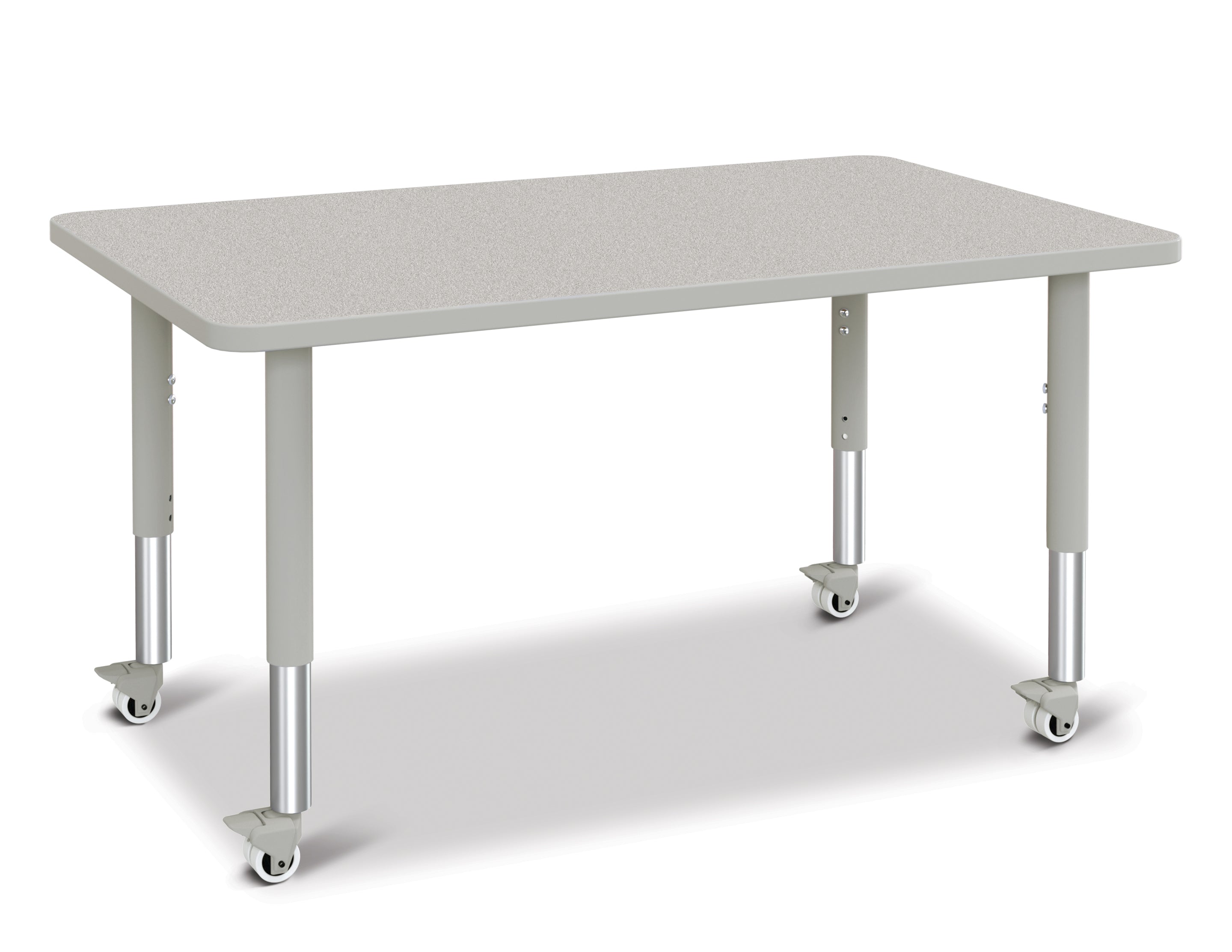 Berries® Rectangle Activity Table - 30" X 48", Mobile - Freckled Gray/Gray/Gray