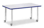 Berries® Rectangle Activity Table - 30" X 48", Mobile - Freckled Gray/Blue/Gray