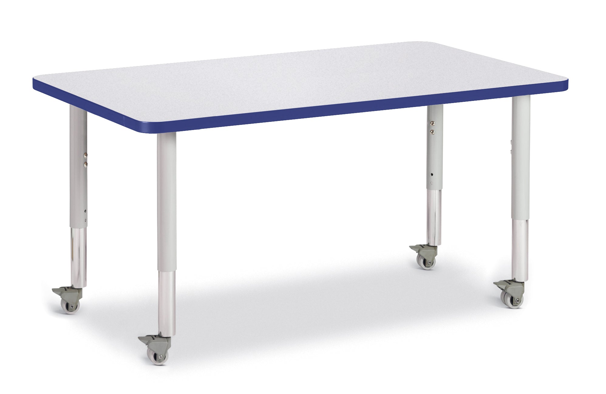 Berries® Rectangle Activity Table - 30" X 48", Mobile - Freckled Gray/Blue/Gray