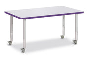Berries® Rectangle Activity Table - 30" X 48", Mobile - Freckled Gray/Purple/Gray