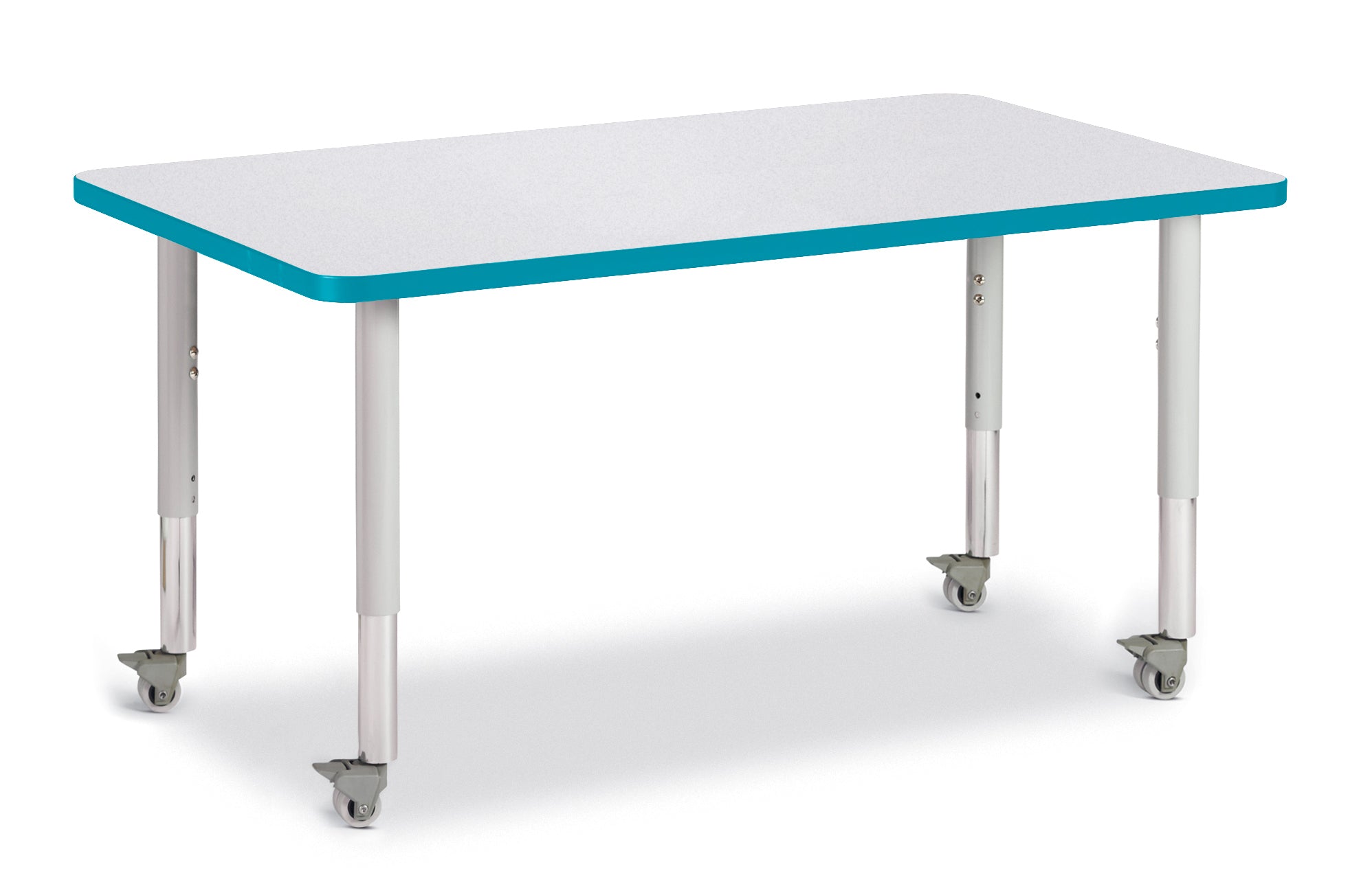 Berries® Rectangle Activity Table - 30" X 48", Mobile - Freckled Gray/Teal/Gray