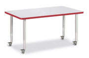 Berries® Rectangle Activity Table - 30" X 48", Mobile - Freckled Gray/Red/Gray