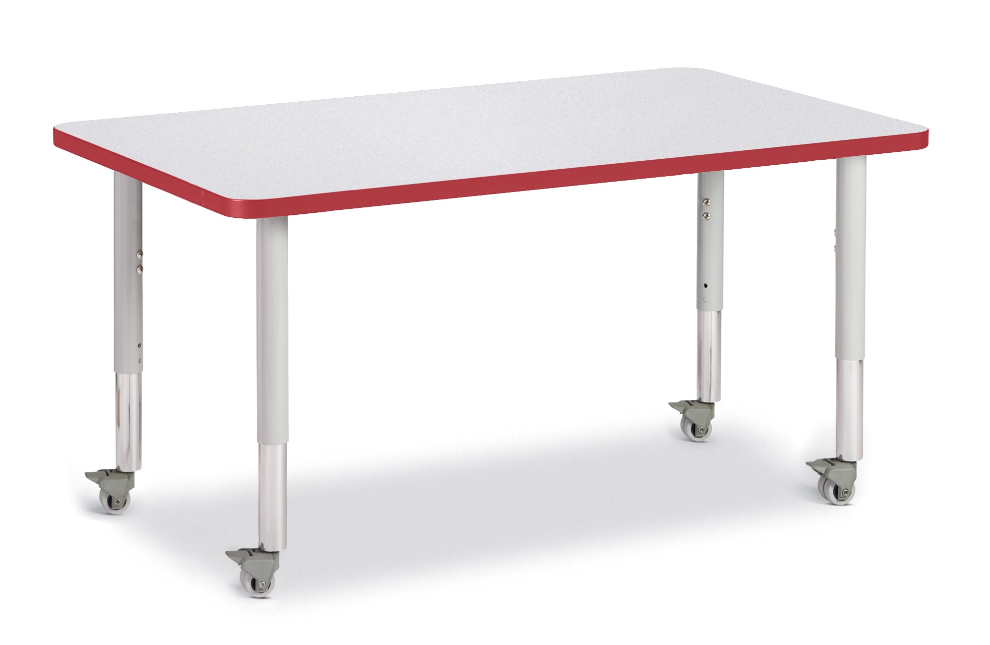 Berries® Rectangle Activity Table - 30" X 48", Mobile - Freckled Gray/Red/Gray