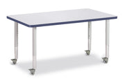Berries® Rectangle Activity Table - 30" X 48", Mobile - Freckled Gray/Navy/Gray