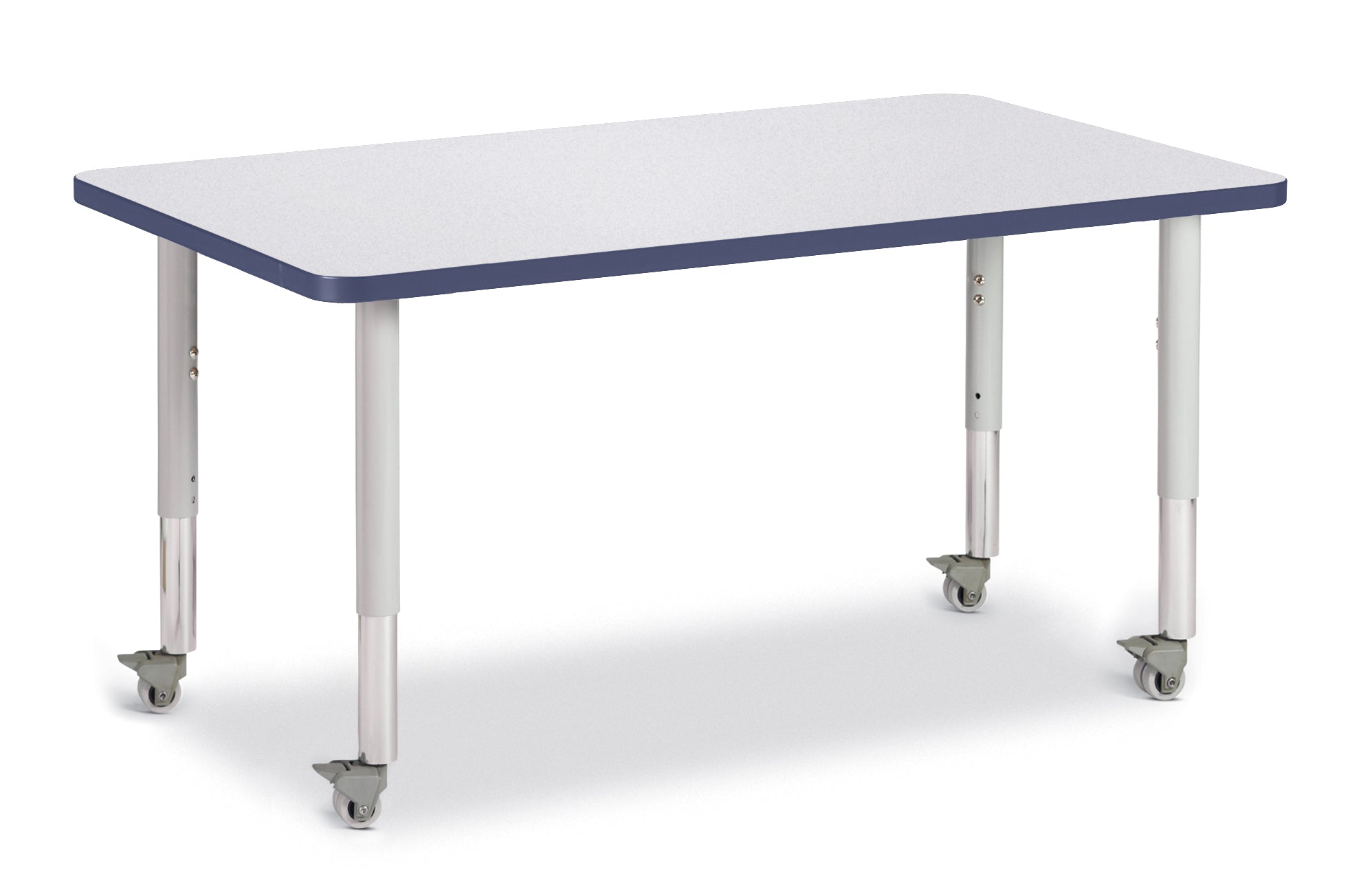 Berries® Rectangle Activity Table - 30" X 48", Mobile - Freckled Gray/Navy/Gray