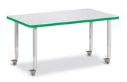 Berries® Rectangle Activity Table - 30" X 48", Mobile - Freckled Gray/Green/Gray