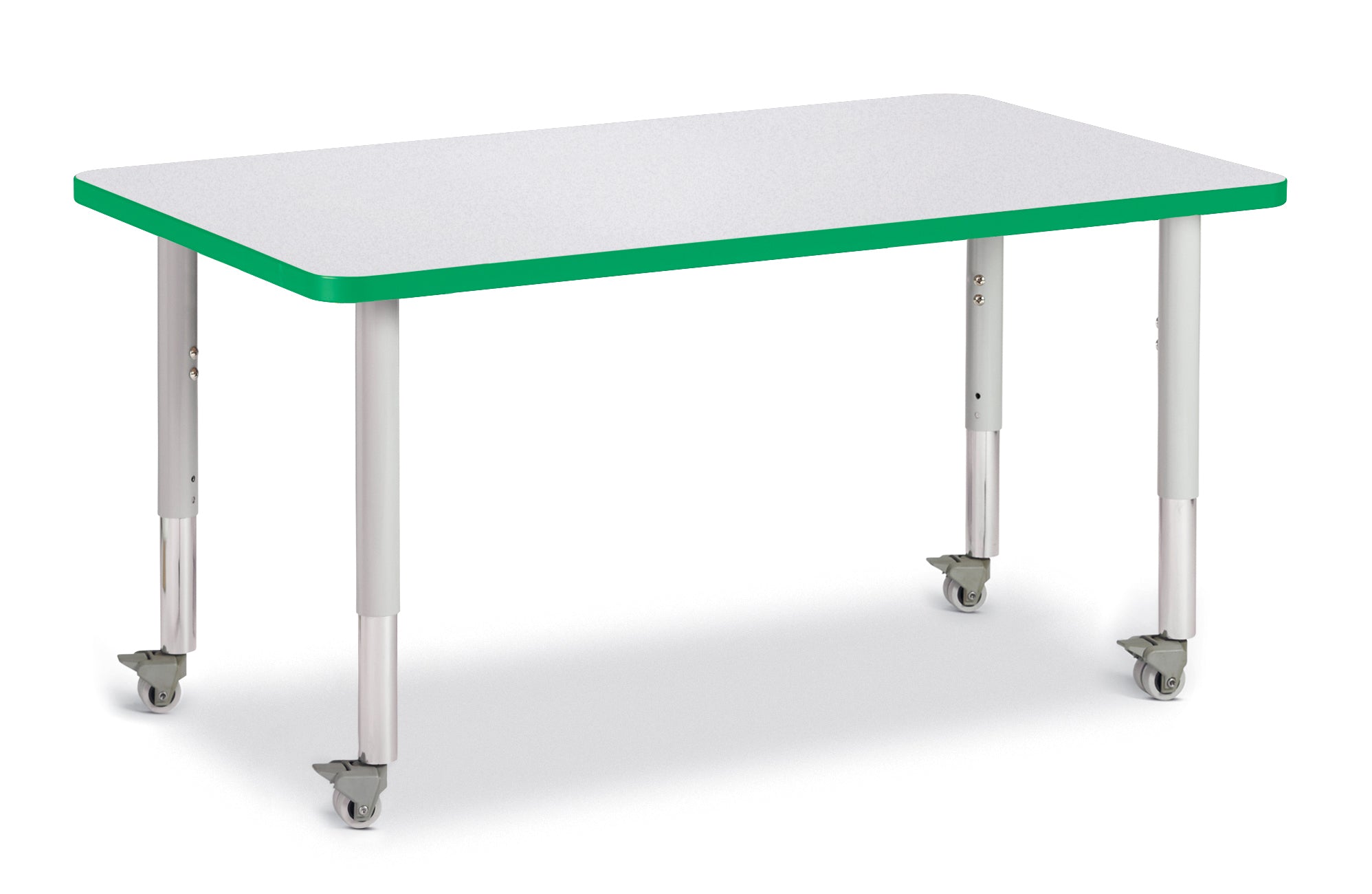 Berries® Rectangle Activity Table - 30" X 48", Mobile - Freckled Gray/Green/Gray