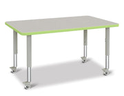 Berries® Rectangle Activity Table - 30" X 48", Mobile - Freckled Gray/Key Lime/Gray
