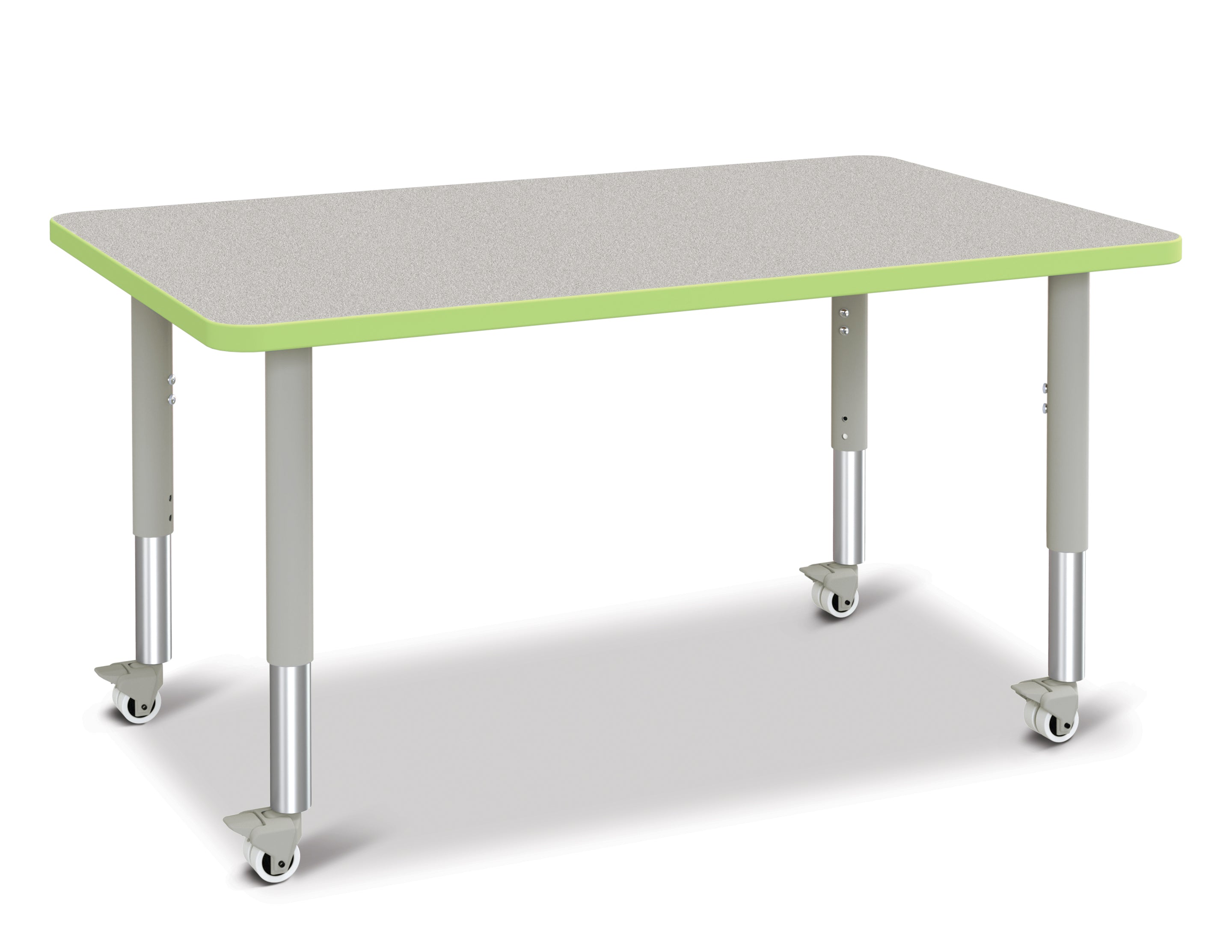 Berries® Rectangle Activity Table - 30" X 48", Mobile - Freckled Gray/Key Lime/Gray