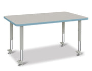 Berries® Rectangle Activity Table - 30" X 48", Mobile - Freckled Gray/Coastal Blue/Gray