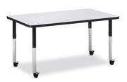 Berries® Rectangle Activity Table - 30" X 48", Mobile - Freckled Gray/Black/Black
