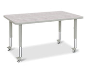 Berries® Rectangle Activity Table - 30" X 48", Mobile - Driftwood Gray/Gray/Gray