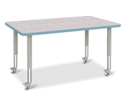 Berries® Rectangle Activity Table - 30" X 48", Mobile - Driftwood Gray/Coastal Blue/Gray