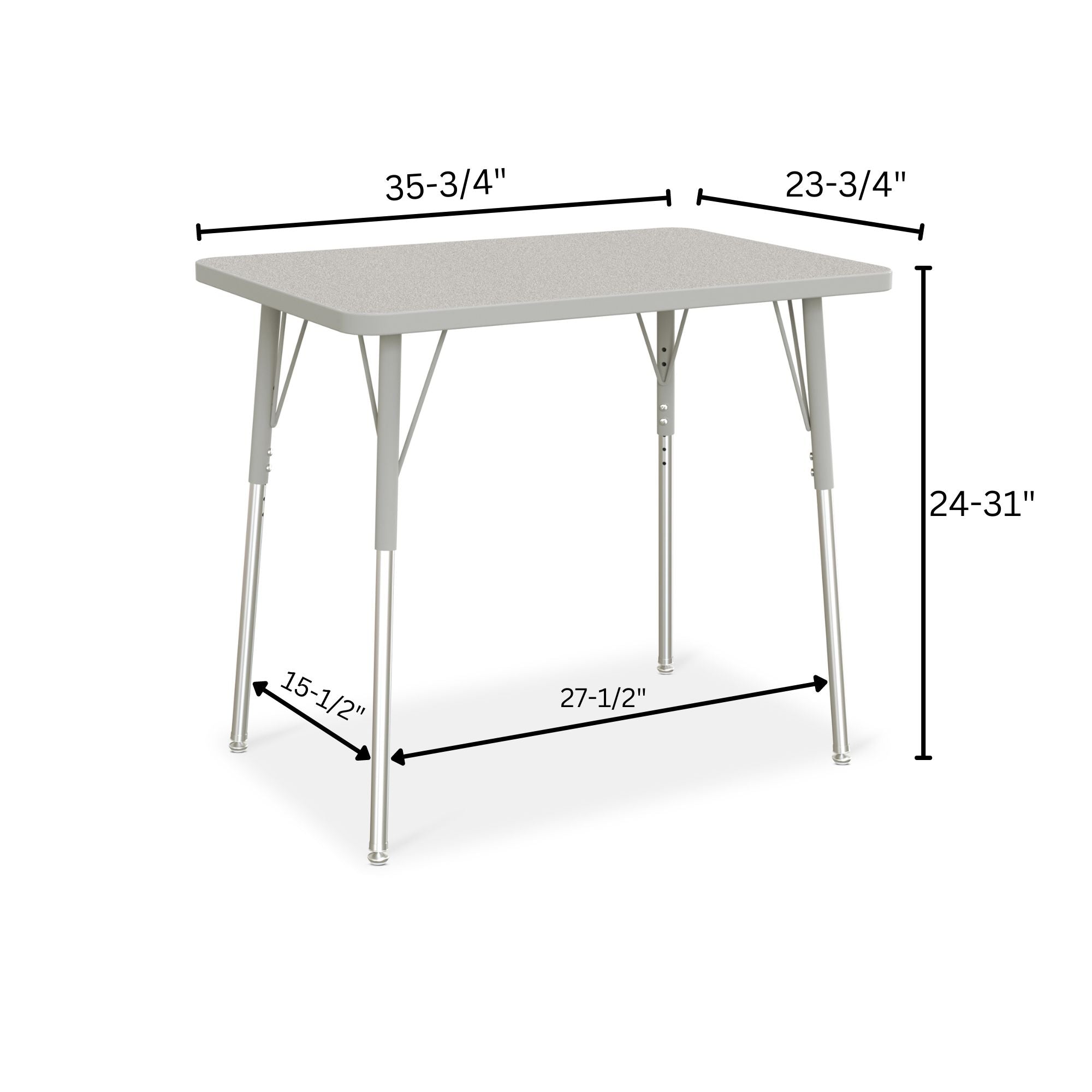 Berries® Rectangle Activity Table - 24" X 36", A-height - Freckled Gray/Gray/Gray
