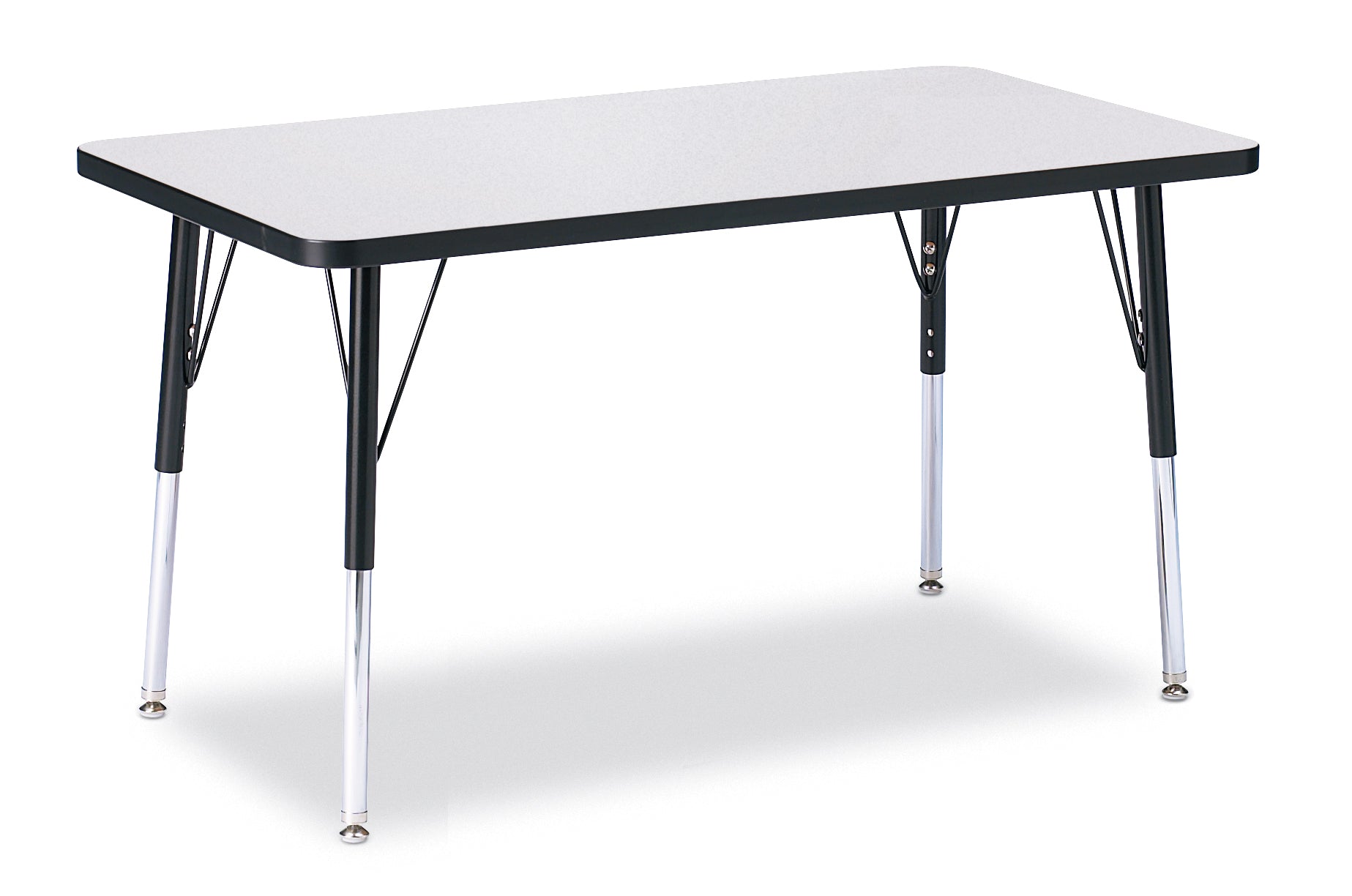 Berries® Rectangle Activity Table - 24" X 36", A-height - Freckled Gray/Black/Black