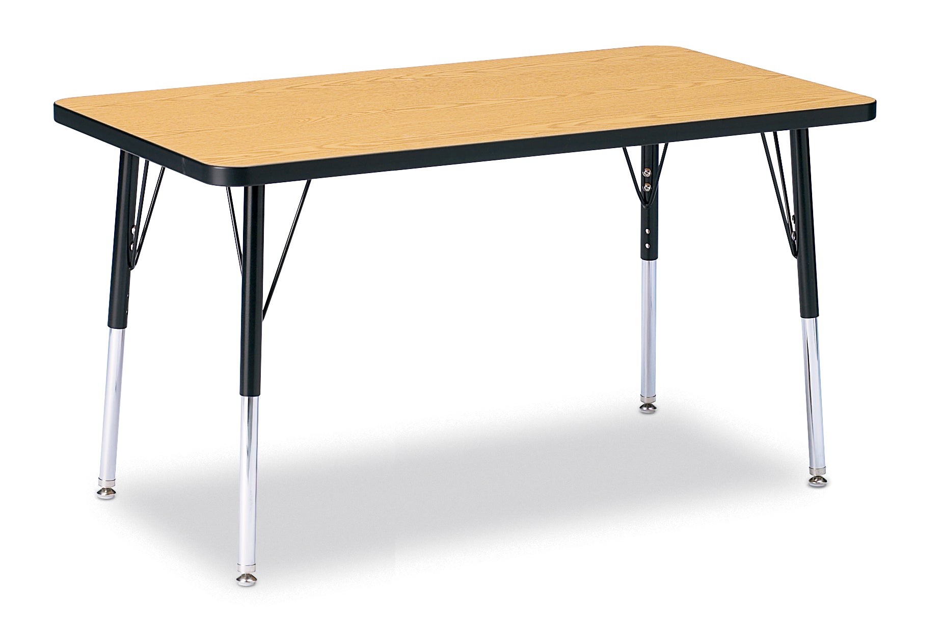 Berries® Rectangle Activity Table - 24" X 36", A-height - Oak/Black/Black