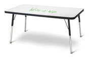Berries® Rectangle Dry Erase Table - 24" x 36", A-height - Write-n-Wipe/Black/Black