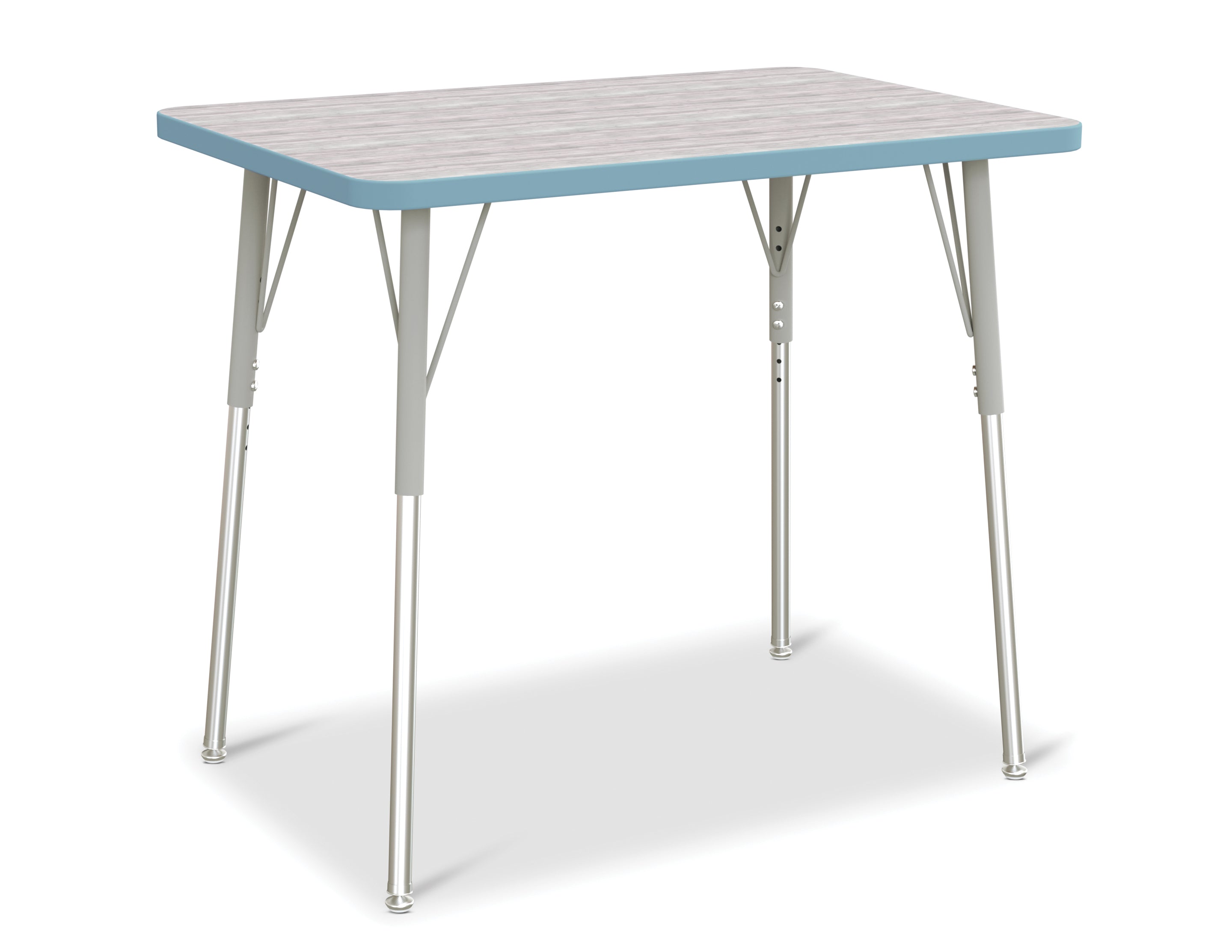 Berries® Rectangle Activity Table - 24" X 36", A-height - Driftwood Gray/Coastal Blue/Gray