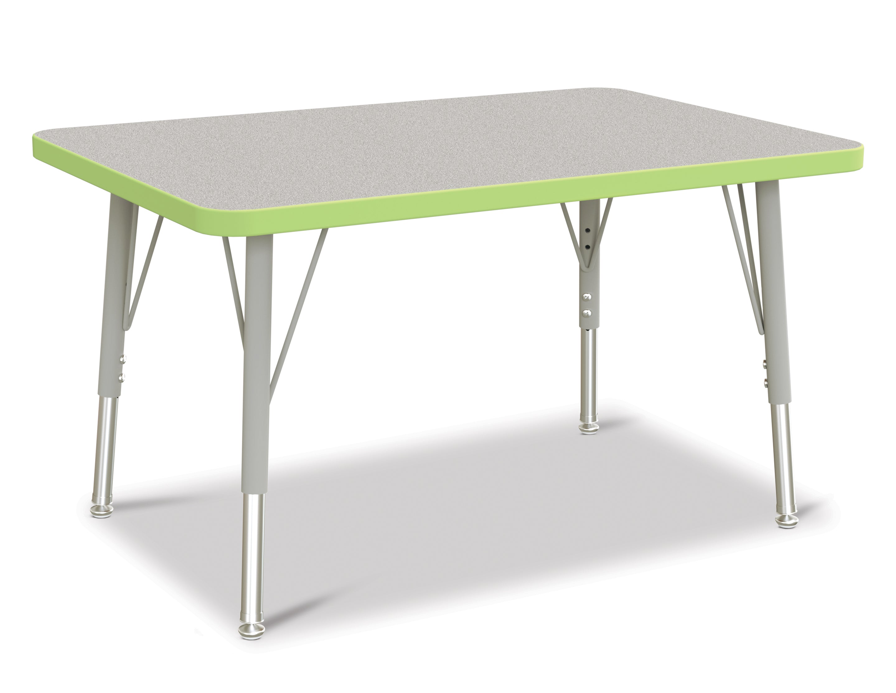 Berries® Rectangle Activity Table - 24" X 36", E-height - Freckled Gray/Key Lime/Gray