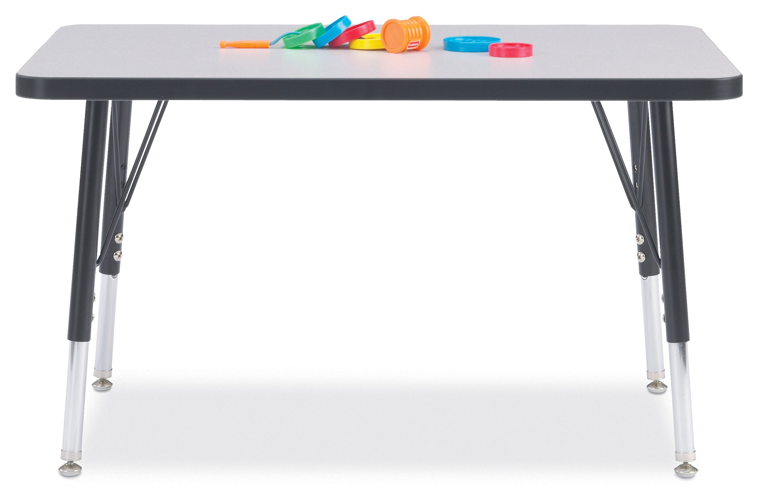 Berries® Rectangle Activity Table - 24" X 36", E-height - Freckled Gray/Black/Black
