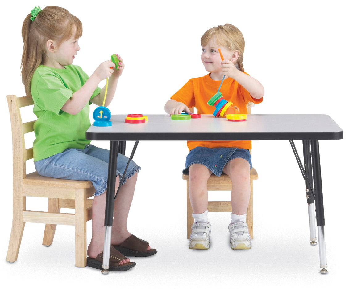 Berries® Rectangle Activity Table - 24" X 36", A-height - Freckled Gray/Black/Black