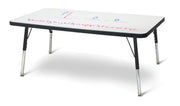 Berries® Rectangle Dry Erase Table - 24" x 36", E-height - Write-n-Wipe/Black/Black