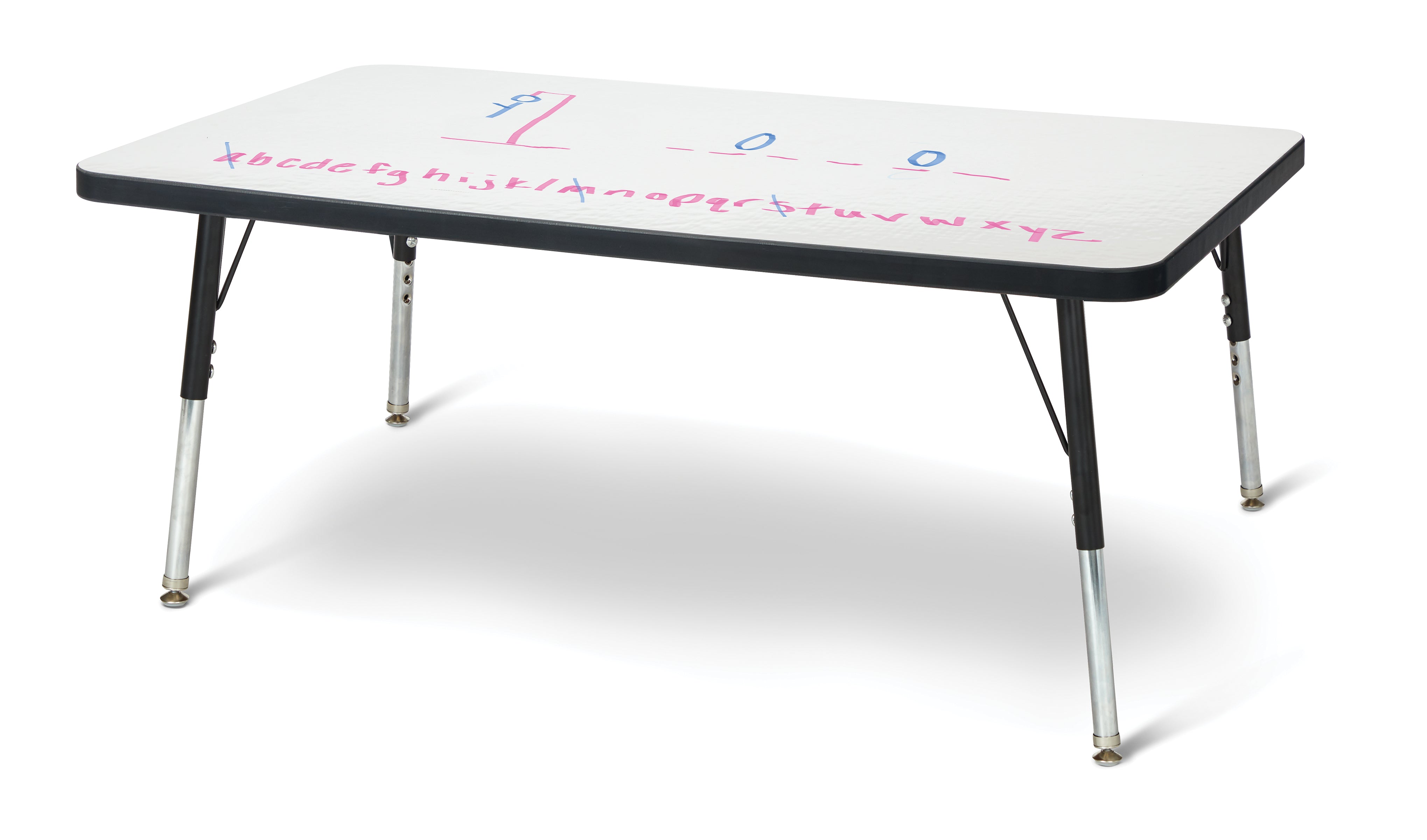 Berries® Rectangle Dry Erase Table - 24" x 36", E-height - Write-n-Wipe/Black/Black
