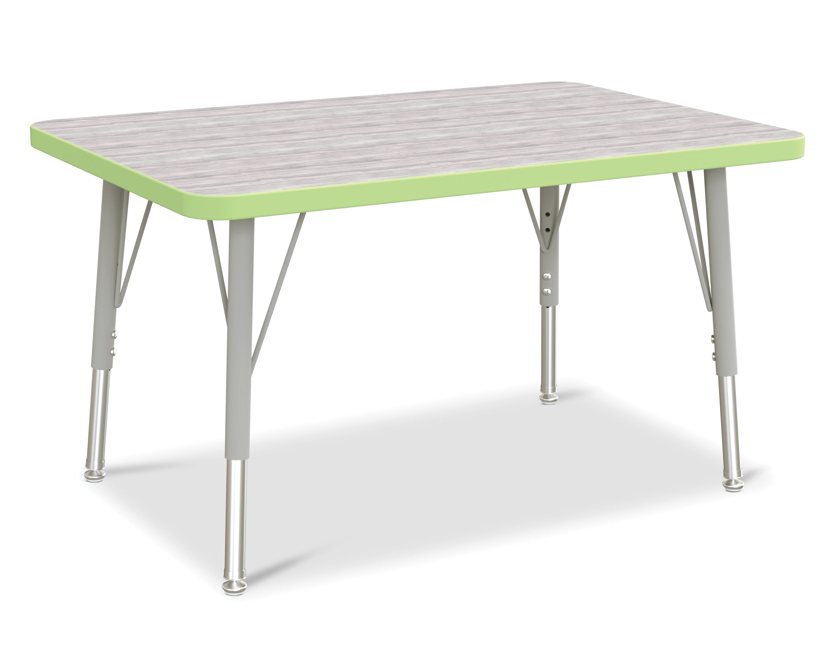 Berries® Rectangle Activity Table - 24" X 36", E-height - Driftwood Gray/Key Lime/Gray