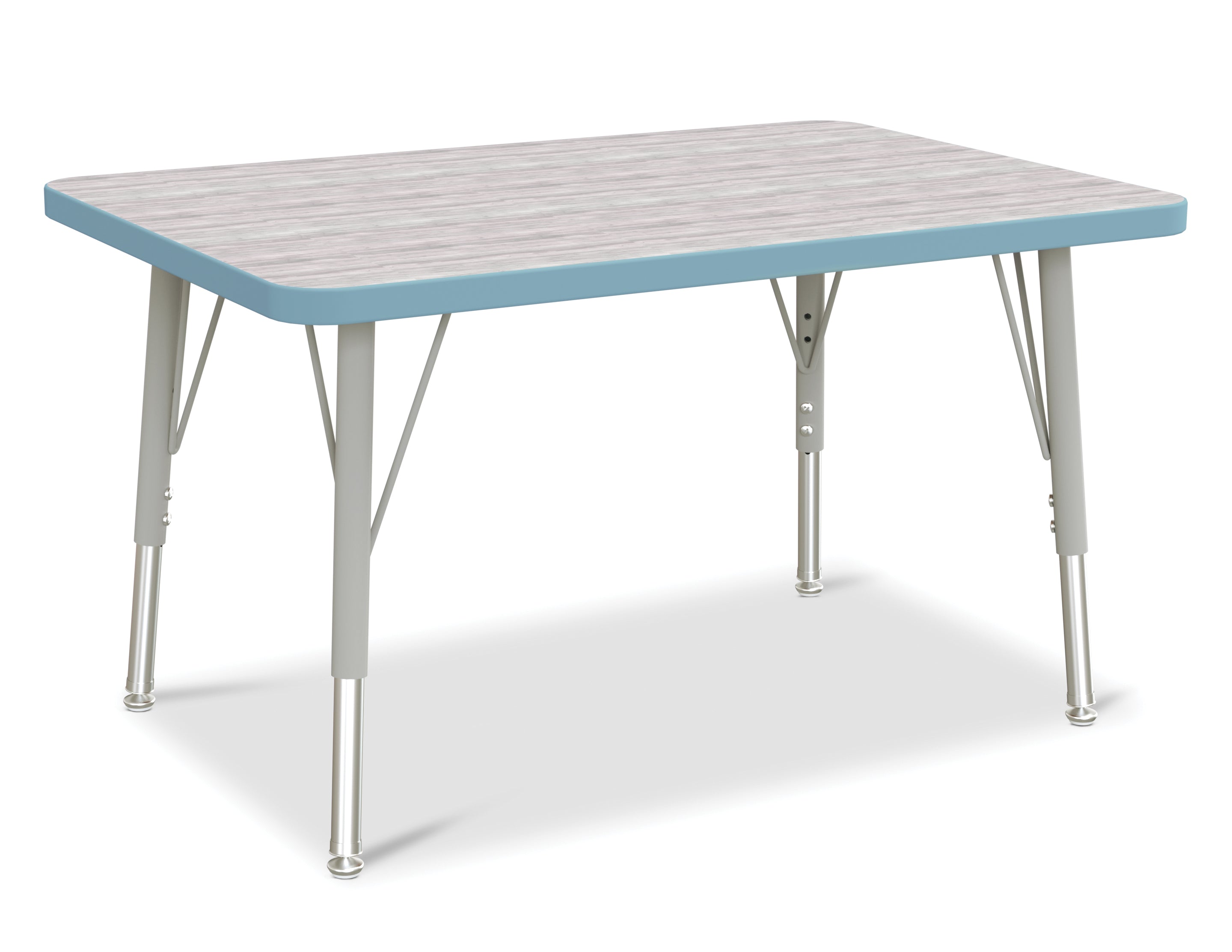 Berries® Rectangle Activity Table - 24" X 36", E-height - Driftwood Gray/Coastal Blue/Gray