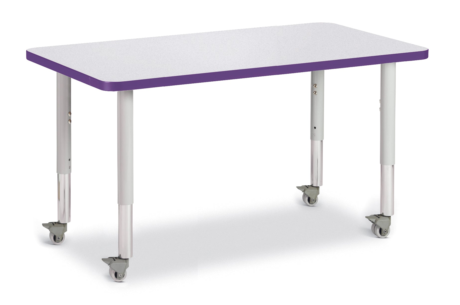 Berries® Rectangle Activity Table - 24" X 36", Mobile - Freckled Gray/Purple/Gray