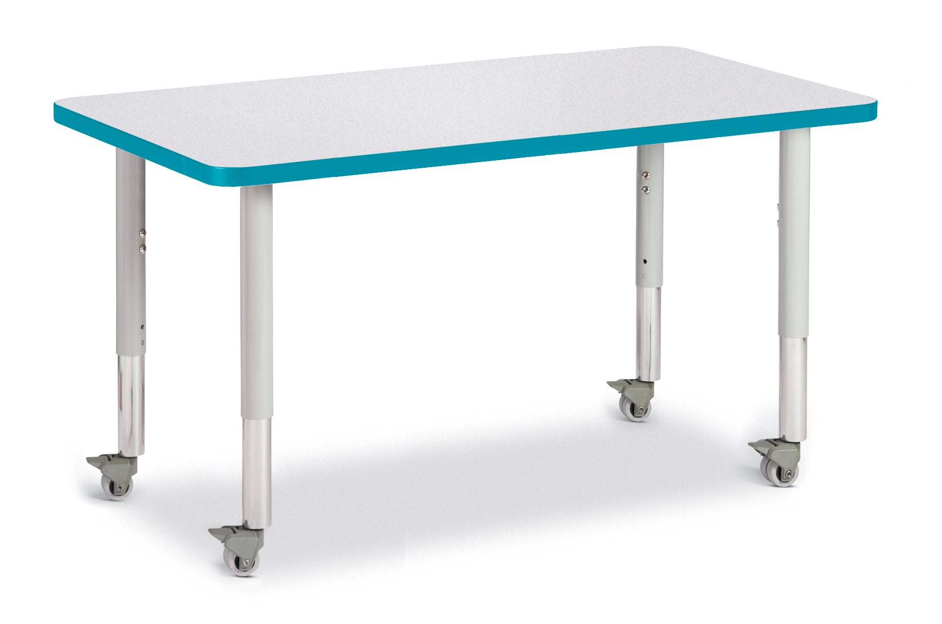 Berries® Rectangle Activity Table - 24" X 36", Mobile - Freckled Gray/Teal/Gray