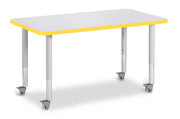 Berries® Rectangle Activity Table - 24" X 36", Mobile - Freckled Gray/Yellow/Gray