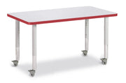 Berries® Rectangle Activity Table - 24" X 36", Mobile - Freckled Gray/Red/Gray