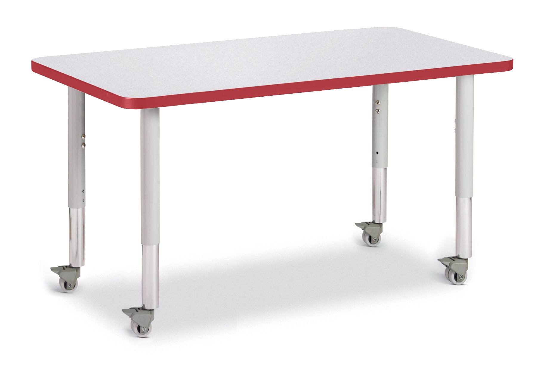 Berries® Rectangle Activity Table - 24" X 36", Mobile - Freckled Gray/Red/Gray