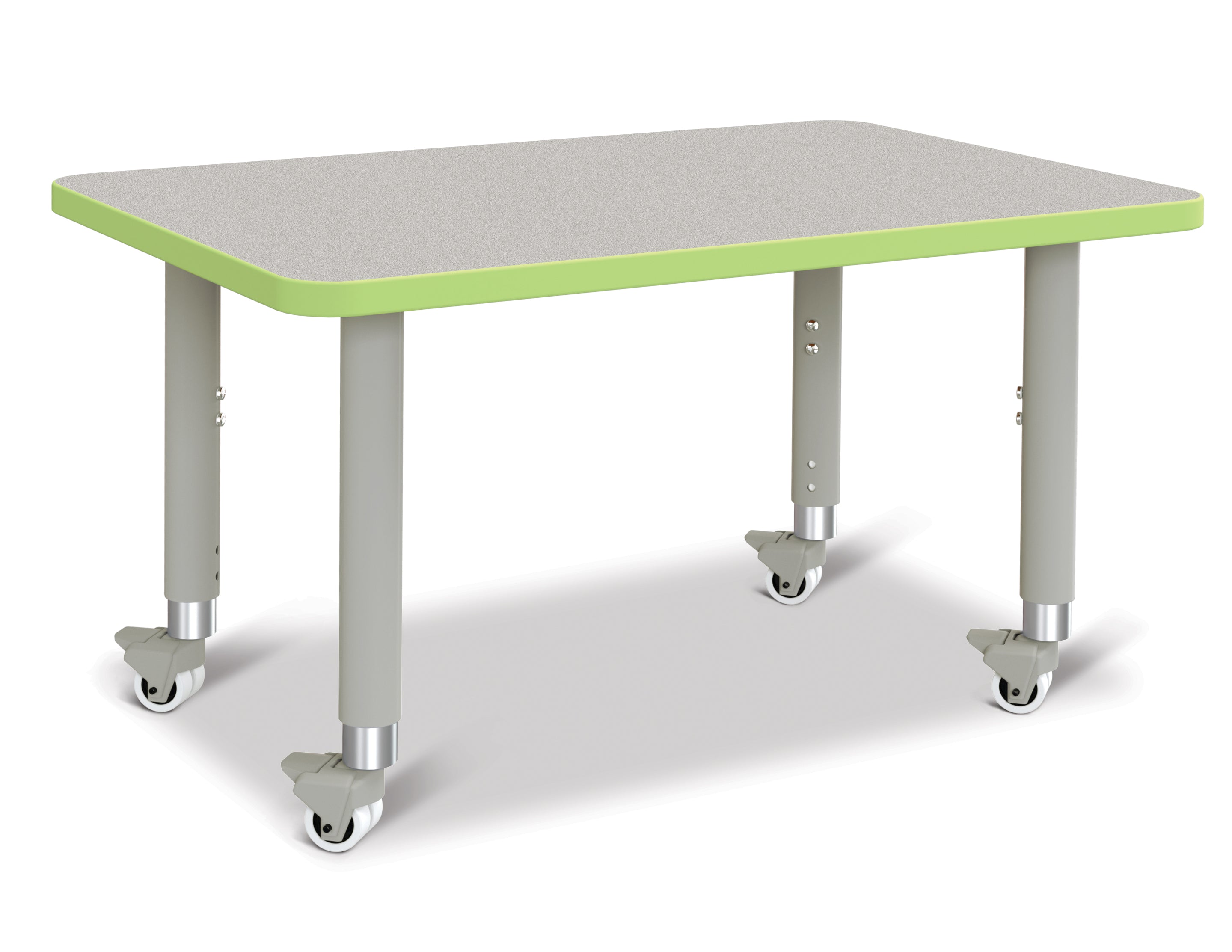 Berries® Rectangle Activity Table - 24" X 36", Mobile - Freckled Gray/Key Lime/Gray