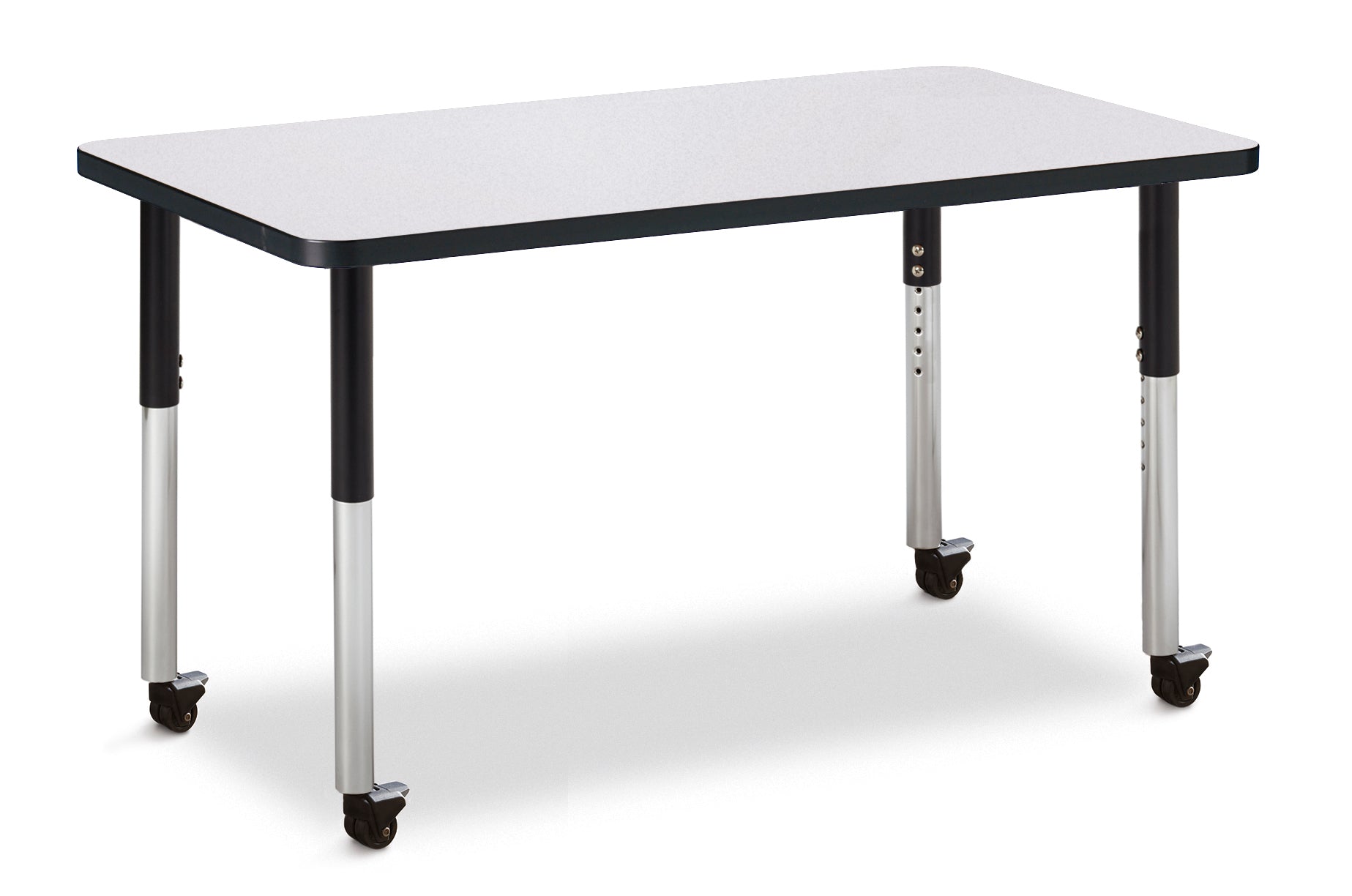 Berries® Rectangle Activity Table - 24" X 36", Mobile - Freckled Gray/Black/Black